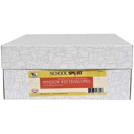 School Smart ENVELOPE NO 10 KWIK TAK WINDOW SECURITY BX OF 500 PK 1121331
